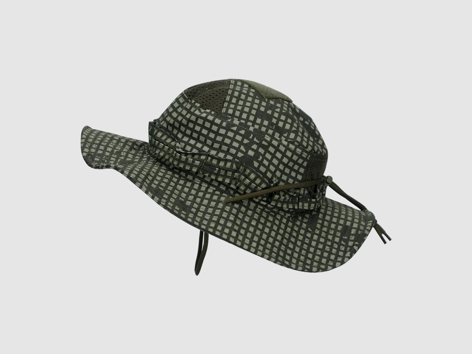 Taktischer Boonie Hut Herren Damen, Buschhut aus Ripstop-Gewebe mit ca. 7 cm Krempe (Gitter-Tarn)