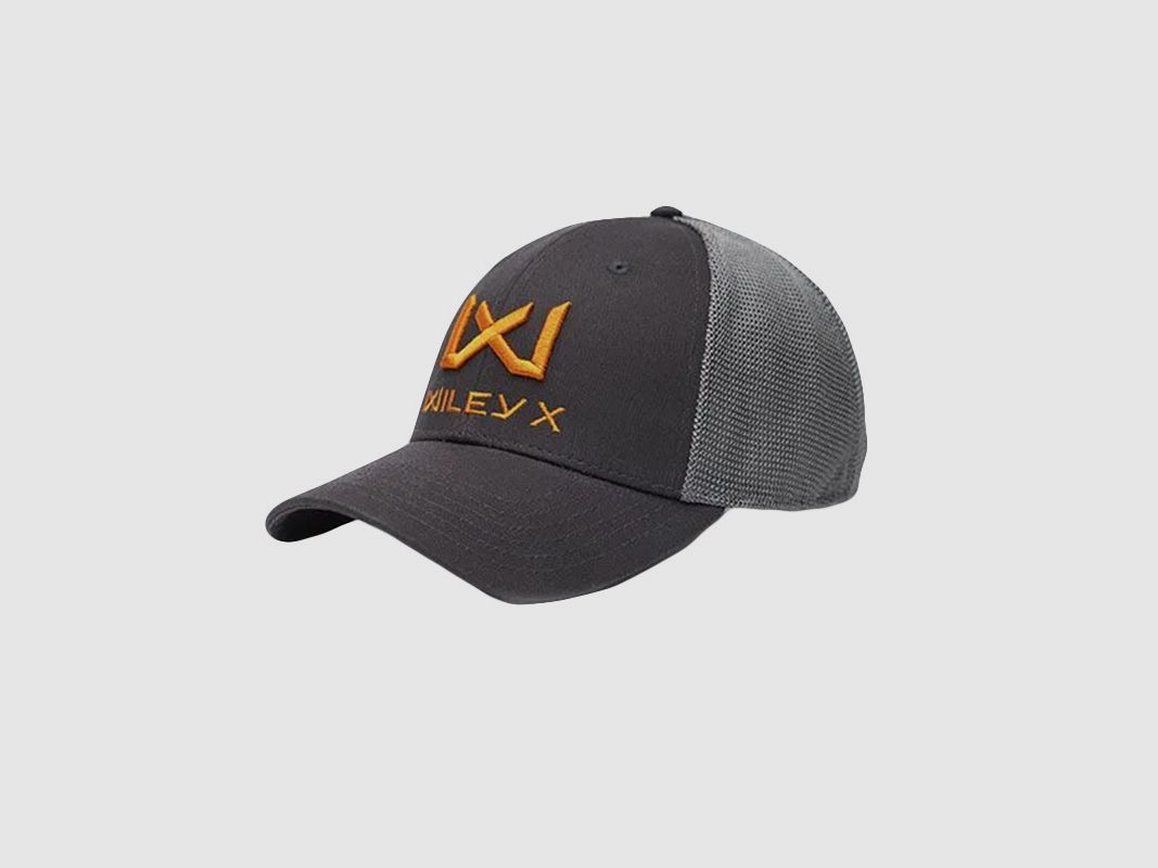 Czapka Z Daszkiem Trucker Cap Dark Grey Orange WX/Wiley X Logo - J932, zdjęcie 1 z 2