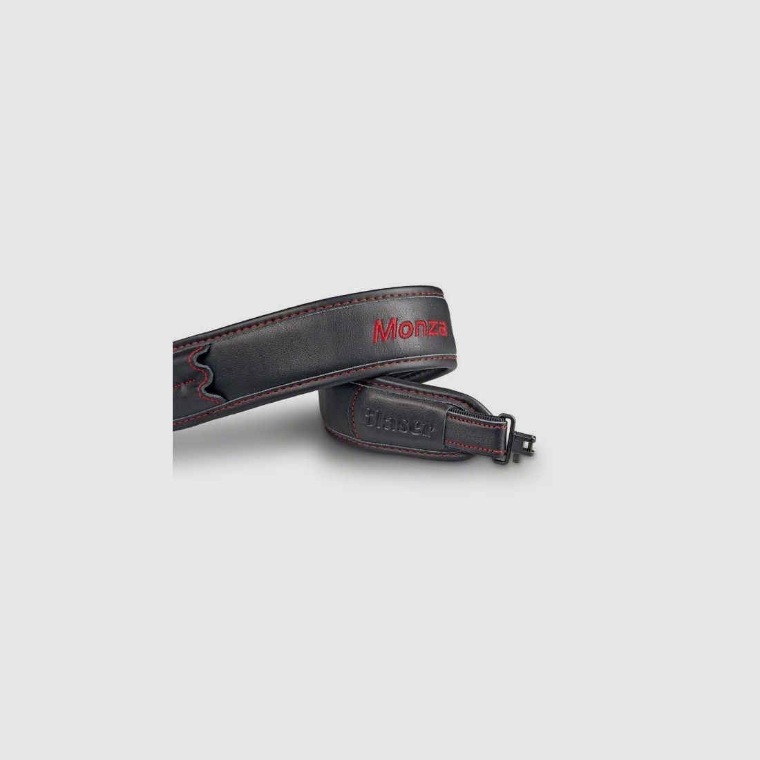 BLASER Gewehrriemen Extra breit: Leder -MONZA- schwarz  m. 2 Patronenhalter