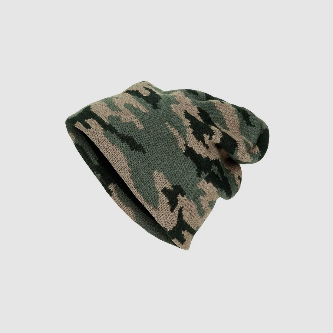 Gebreide muts, "Beanie", Woodland, fijn gebreid