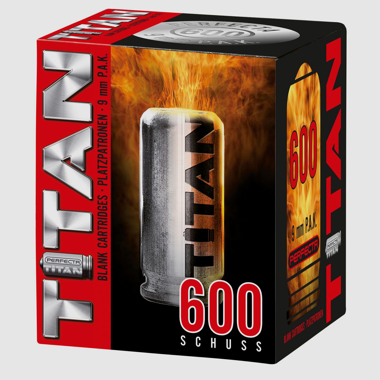 Perfecta Titan Blank - Cartridges 9 mm P.A.K. 600 pcs
