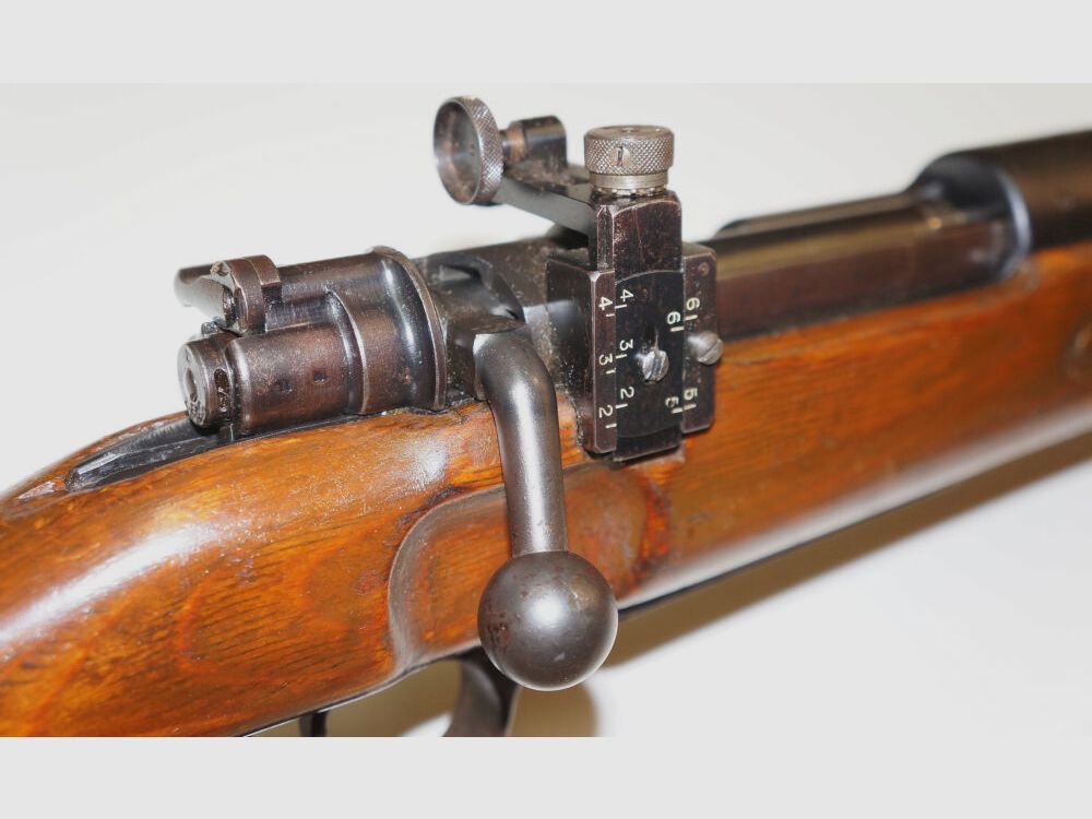 Fucile ripetitore Mauser Werke Oberndorf a.N., fucile da competizione byf42 Mauser K98k con canna da competizione lunga e diopter, tunnel anteriore 6,5x55SE