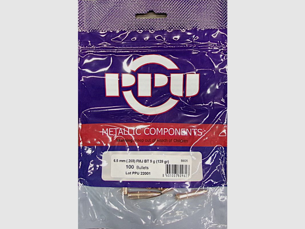 PPU GESCHOSSE 6,5MM 139GR FMJBT DIA 268