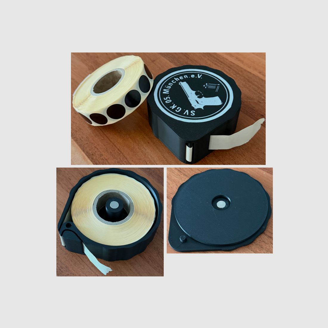 Schusspflasterspender Patch Dispenser für max. 20mm 2000 Stk. Rolle personalisierbar inkl. Magnetverschluss