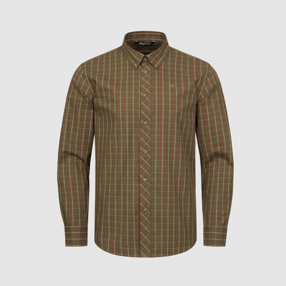BLASER Tristan 22 Dark Olive Red Check Shirt