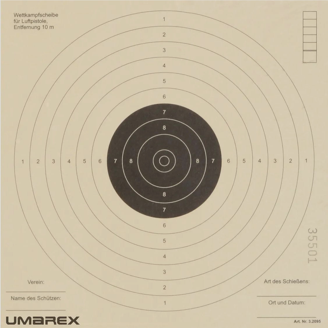 Umarex Zielscheibe Format: 17x17cm 10er Spiegel