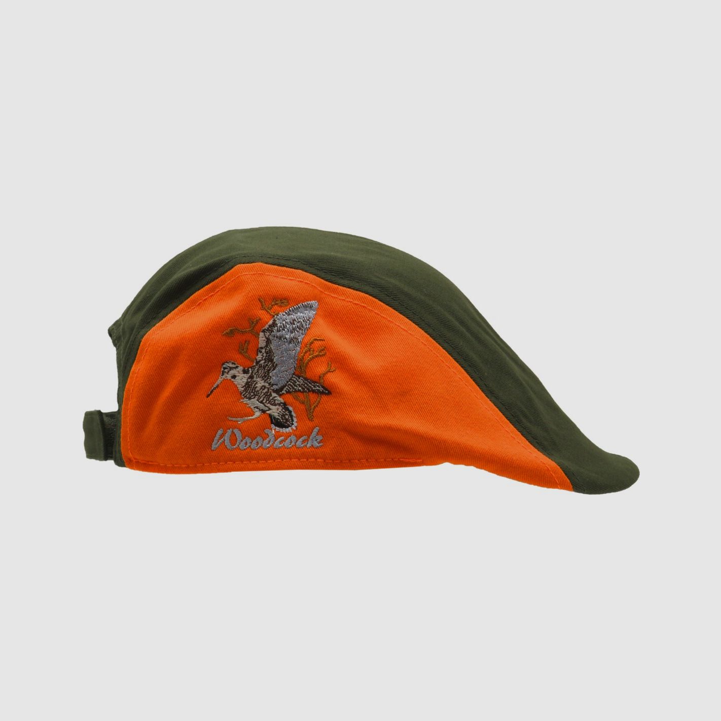 Grüne und orange hochsichtbare Kappe mit weißem Beccaccia Woodcock Stickerei, Bild 1 von 2