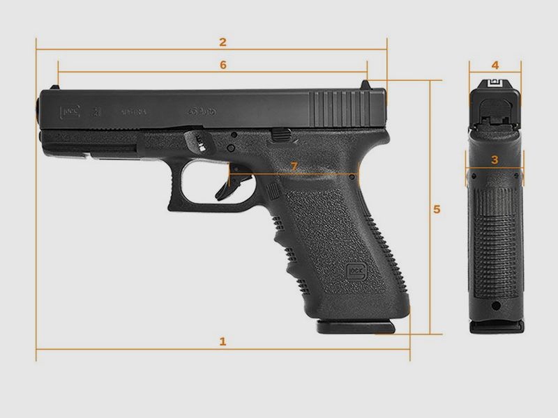 GLOCK 21 SF (Short Frame) – Kal. .45 ACP