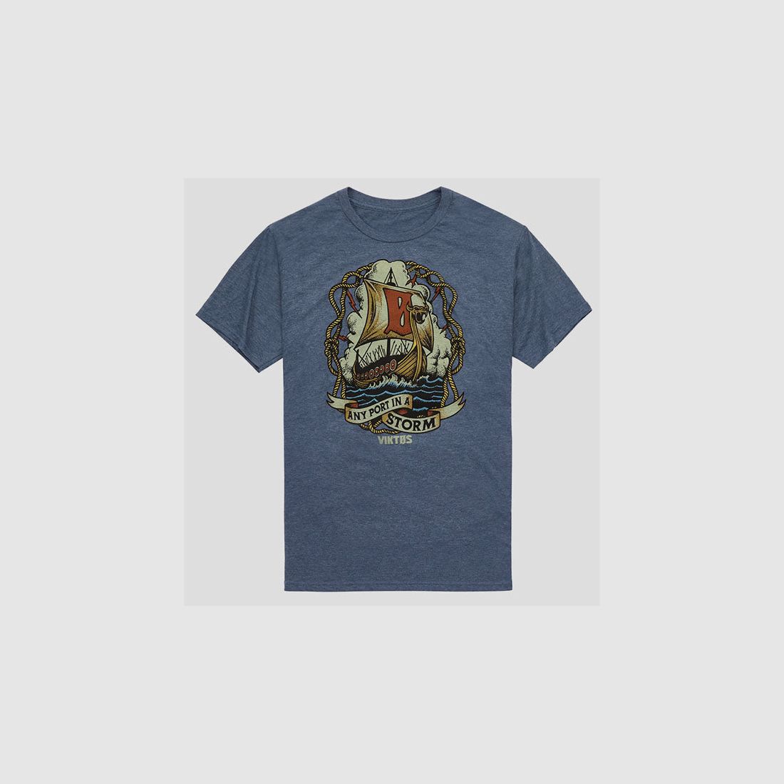 T-Shirt TEE ANY PORT, atlantic heather, immagine 1 di 5