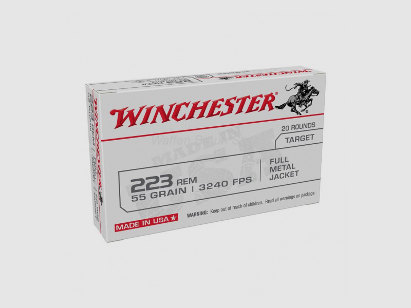 Winchester .223 Rem 55 gr Full Metal Jacket 20 Stück - Sonderposten -