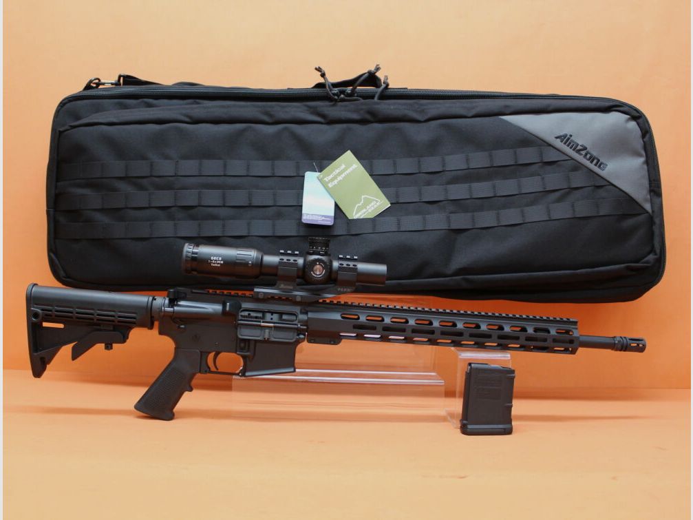 AimZone Ha.Büchse .223Rem AimZone Aim15 Basic Sporter 18L System AR-15 +Geco 1-6x24 Zielfernrohr+Burris PEPR