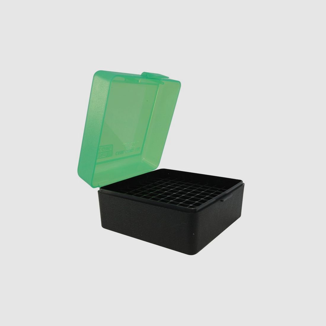 MTM scatola per cartucce RS-100-16T verde/nera con coperchio a ribalta per 100 cartucce .223 e altre.