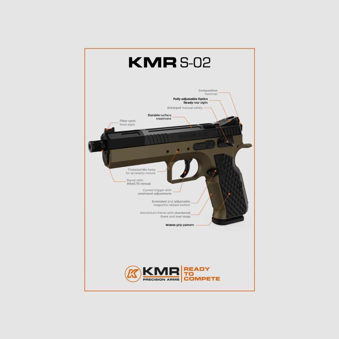 PISTOLET KMR S-02 5.5" OR SR 22LR, image 2 sur 3