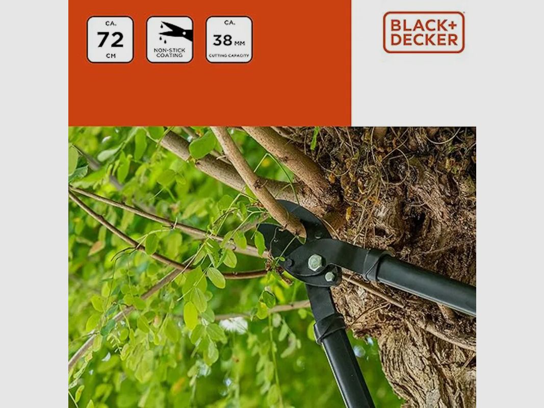 Tijera de podar de hojas cruzadas Black&Decker® 71 cm - Corte preciso hasta 38 mm, imagen 4 de 6