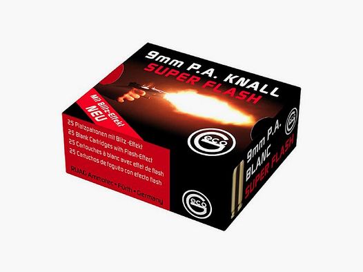GECO SUPER- PATRONI FLASH - 9MM P.A.K. - 25 COLPI