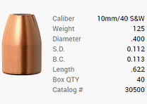 Barnes Pocisk 10mm/.40 S&W/.400 125GR M/LE Tac-XP Pistolet FB 40 sztuk
