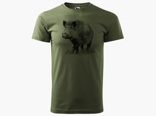 Wild Zwijn T-Shirt Groen - Logo