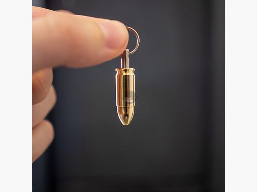 BULLET KEYCHAIN 9x19 Vollmantel Tombak