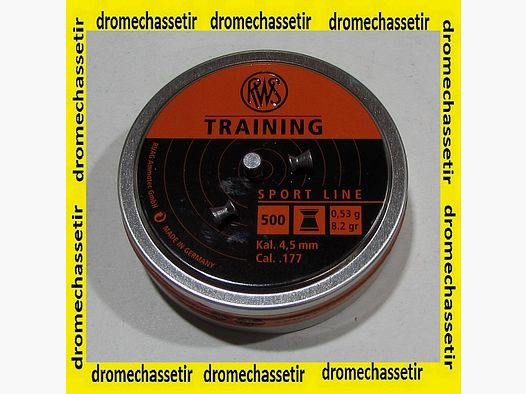 BOITE 500 PLOMBS CAL 4.5MM RWS Trainning 0.53 GRAMME