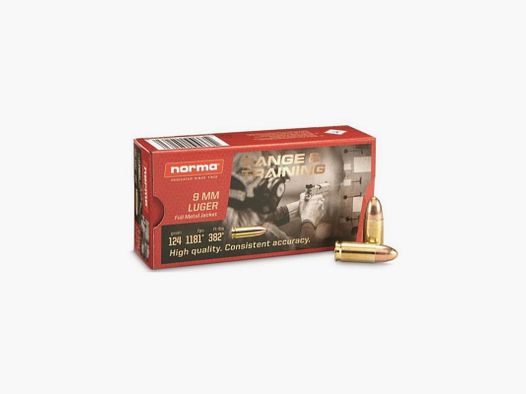 NORMA RANGE TRAINGING Munition Kal. 9mm 124 gr
