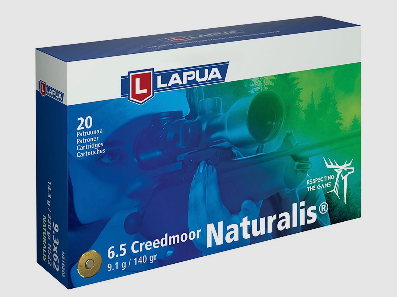 Lapua 44625005 Naturalis 6.5 Creedmoor 9.1 g 140 gr Lead-free rifle cartridges