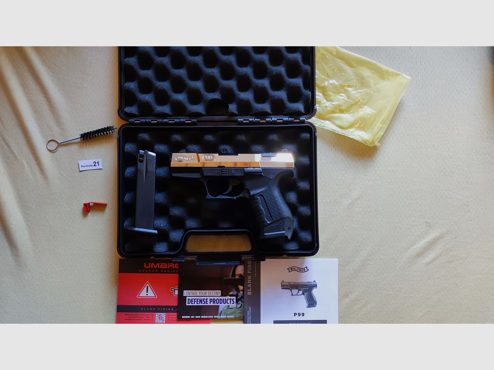 Walther P99 SV Nickel Stahlverschluss 9 mm PAK SRS Waffe