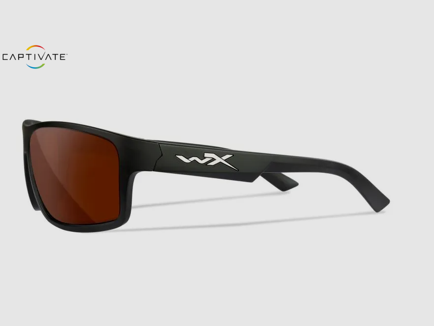 Wiley X Peak zonnebril met CAPTIVATE™ Polarized Copper-lenzen, Matte Black montuur, afbeelding 4 van 4