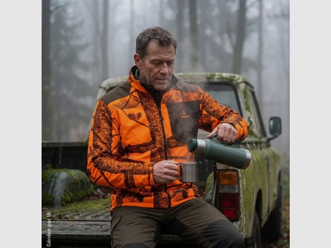 Umkehrbare Camo-Jacke Orange/Braun - Optimale Vielseitigkeit, Bild 4 von 5