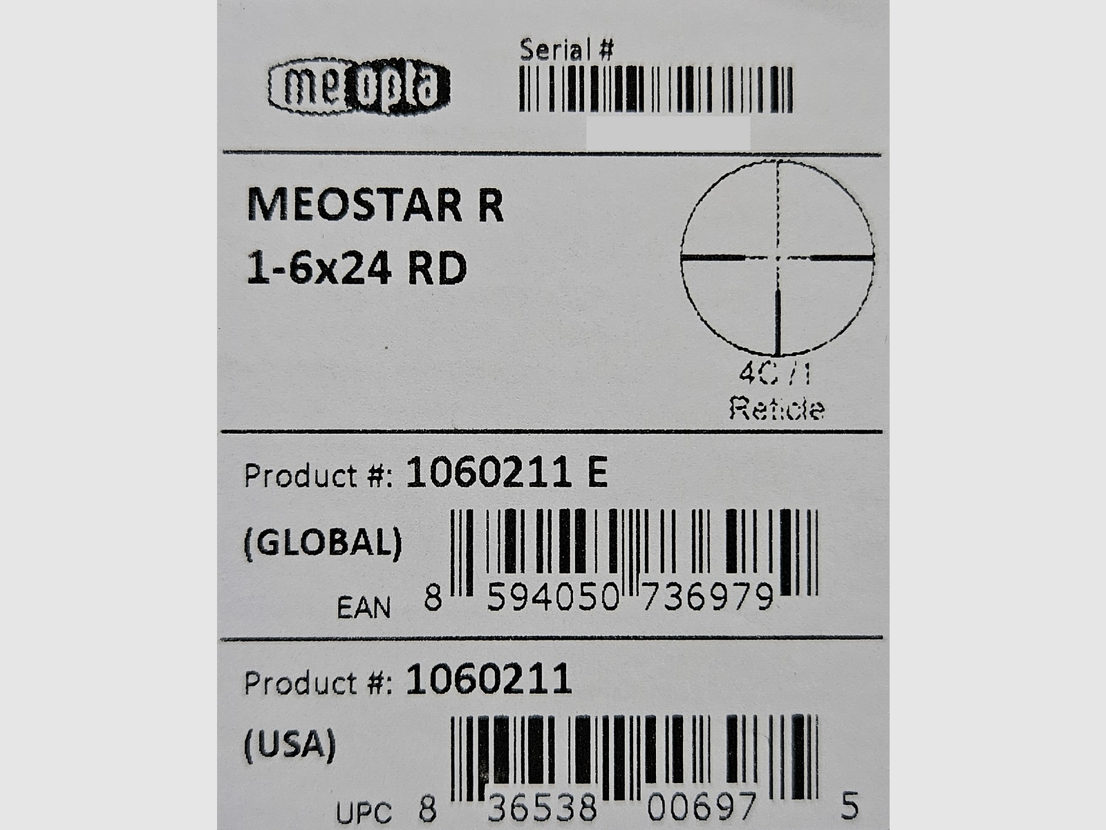 Neuware - Zielfernrohr Meopta MeoStar R 1-6x24 RD Absehen 4C - Sonderpreis !