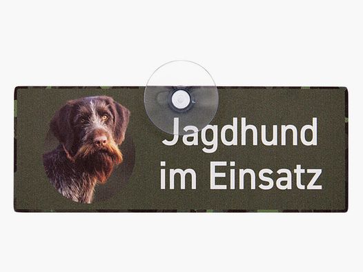 Wilde Hilde Original Autoschild Jagdhund im Einsatz