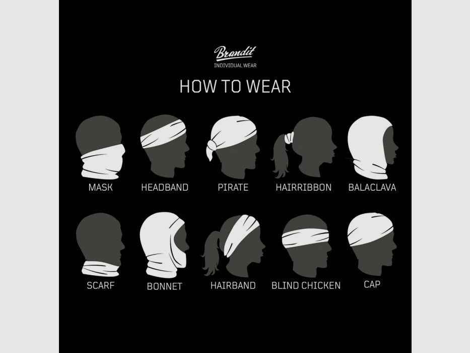 Multifunctionele doek (sjaal) voor hoofd, gezicht, hals - Een maat - BW vlekkenpatroon