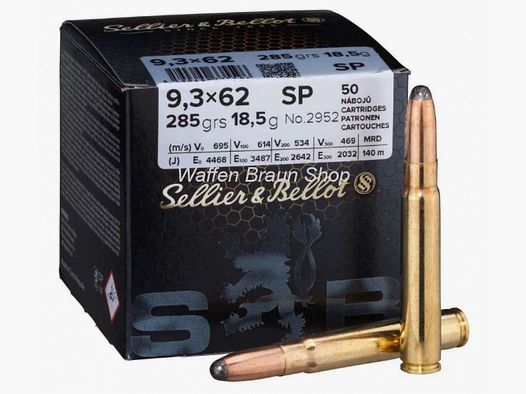 S&B 9,3x62 SP 286 grain 50 Stück