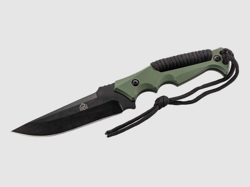 Puma TEC Grtelmesser, Stahl AISWI 420, schwarz beschichtet,, grner G10-Griff, Paracord, Kydexscheide mit Quick Release