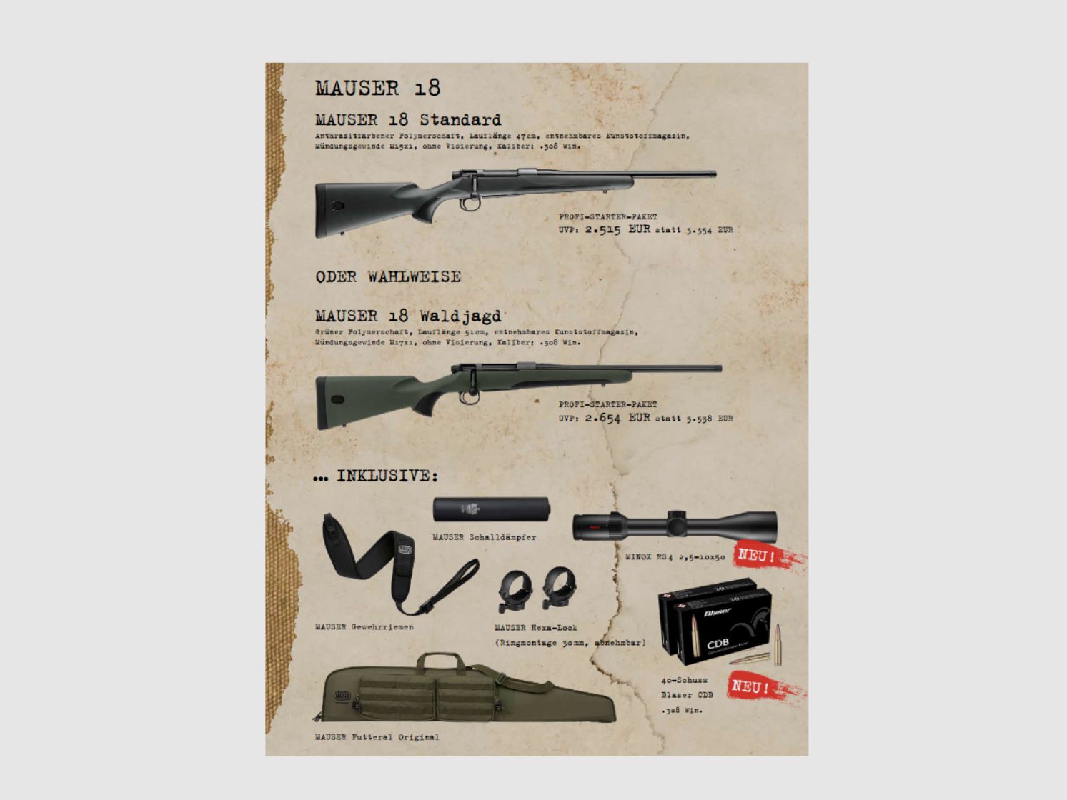 MAUSER M18 Waldjagd | Jungjäger 2025 | Profi-Starter-Paket