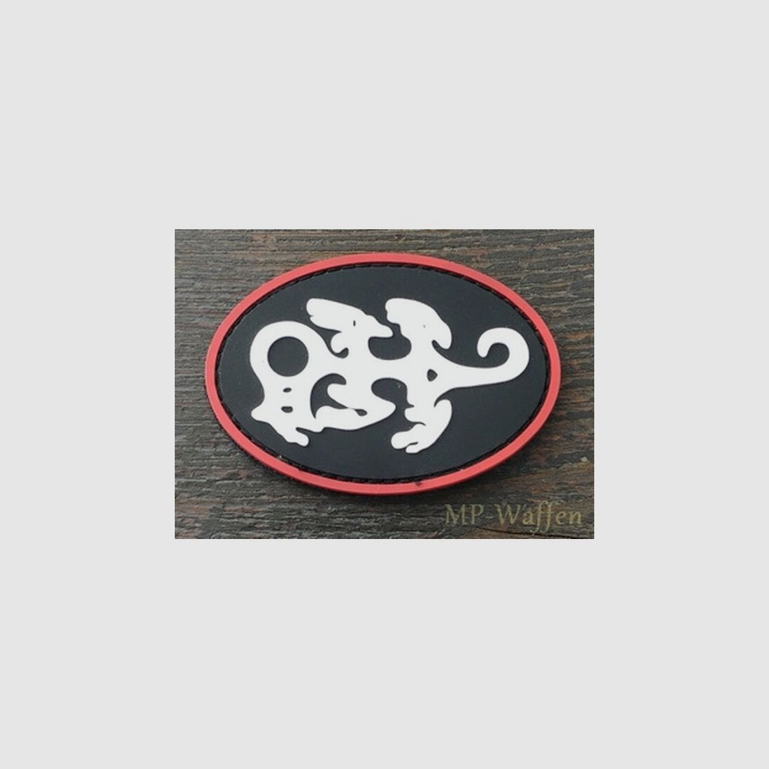 Patch Gecko weiss, schwarz, rot