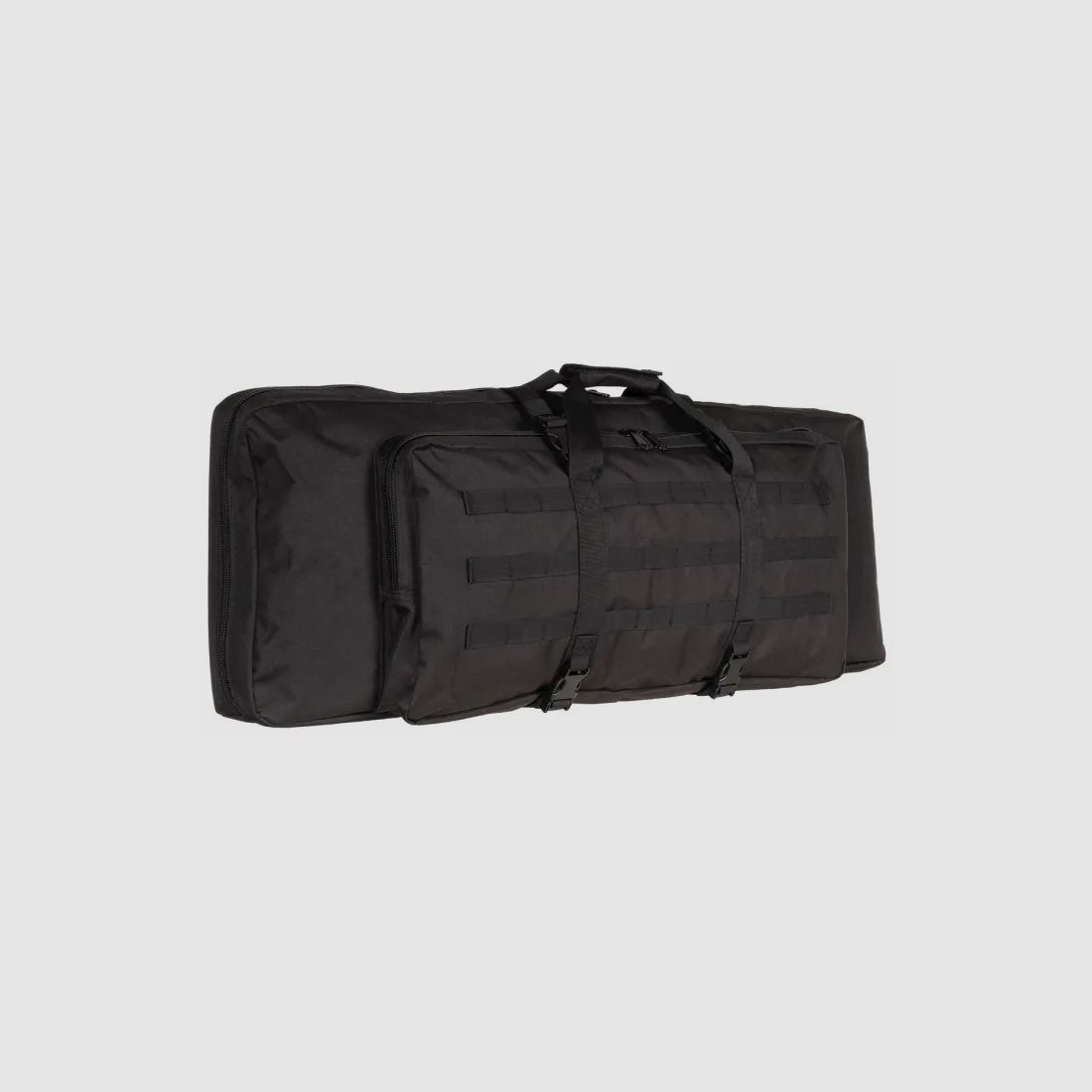 Rifle bag for 2 long guns up to 95cm, black, with divider and backpack straps