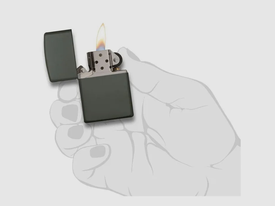 Zippo Benzinfeuerzeug matt Grün ( Oliv )