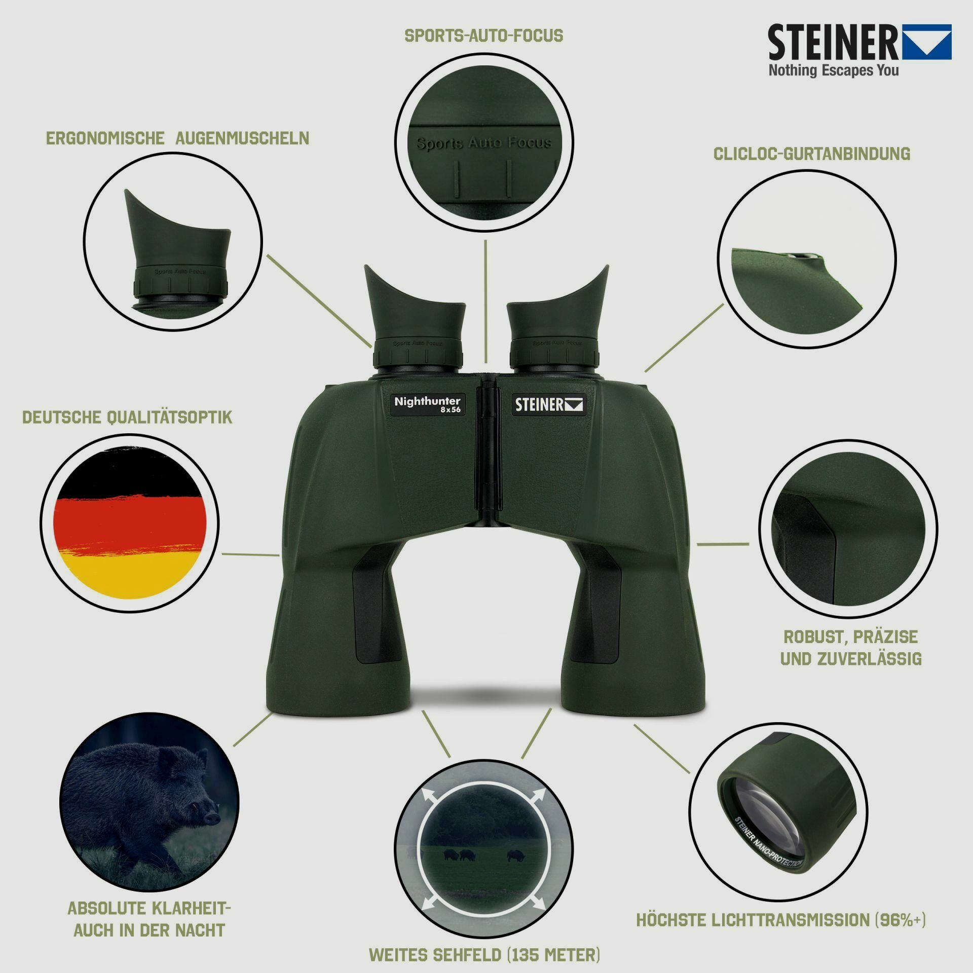 STEINER Nighthunter 8x56 Das Nachtglas! NEU OVP + gratis Lieferung!