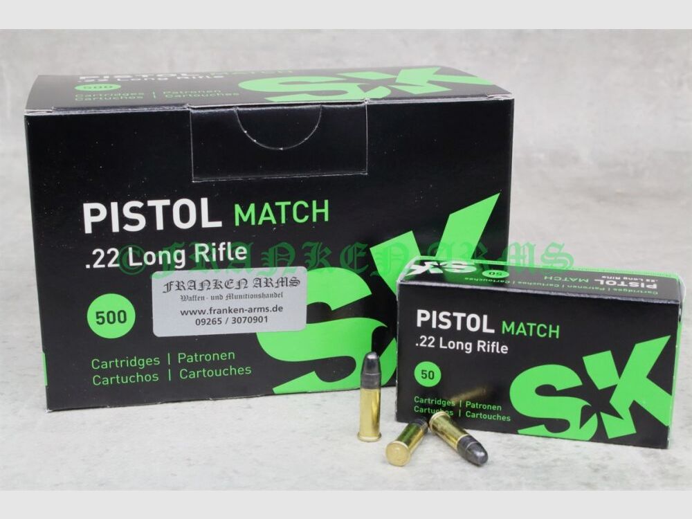 SK PISTOL MATCH .22 l.r. 40gr. 2,59g 50Stück Staffelpreise