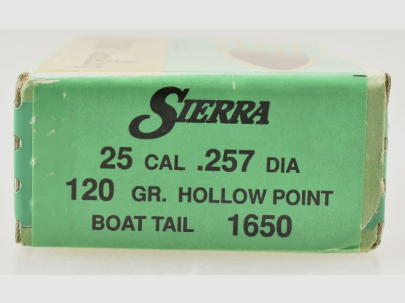 100 Sierra Geschosse .257- 120gr. Hollow Point Boat Tail