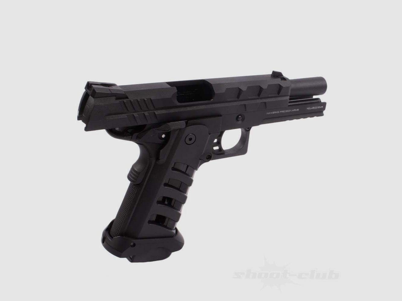 NX Apocalypse Co2 Pistole mit Blow Back 4,5mm Schwarz Skelett-Griffstück