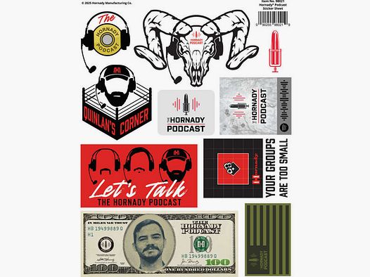 Hornady Podcast Sticker Sheet Aufkleberbogen