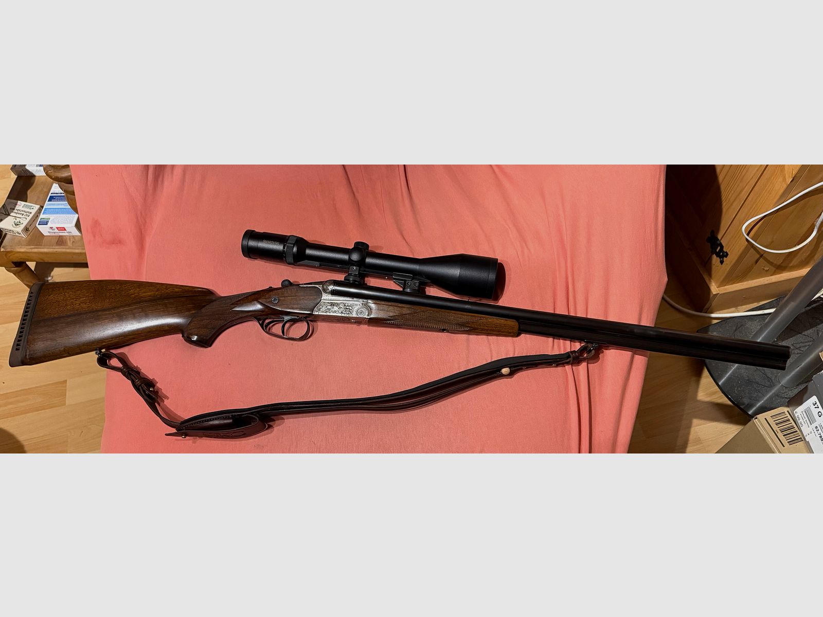 Suhler Bohrung 7x57R - 16/70 mit Swarowski Zielfernrohr Habicht 2,5x56