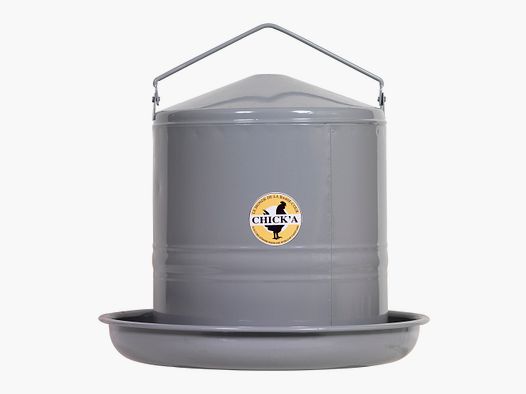 Grijze metalen drinkbak, 10 L