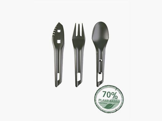 The Ocys™  Outdoor Besteck-Set Wildo® Oliv 3tlg. aus 70% pflanzlichem Material
