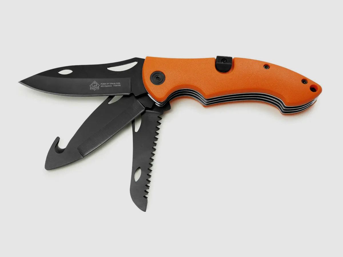 PUMA XP Trifecta Couteau Pliant à 3 Lames, orange