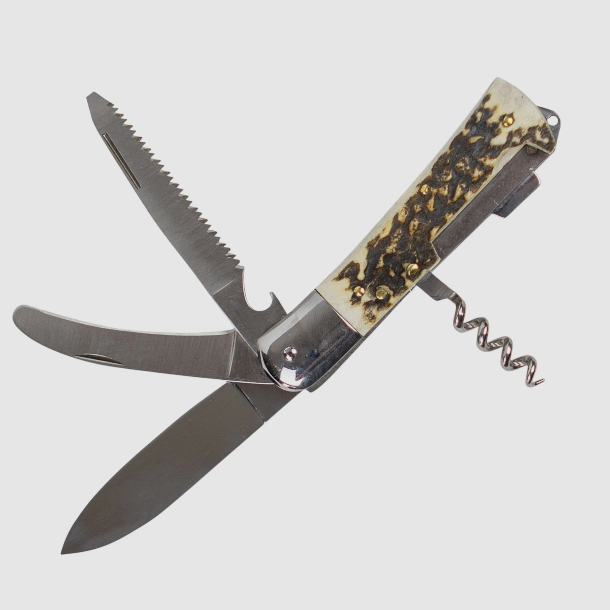 Cuchillo de caza Nordforest de cuerno – Cuchillo de caza con 6 funciones
