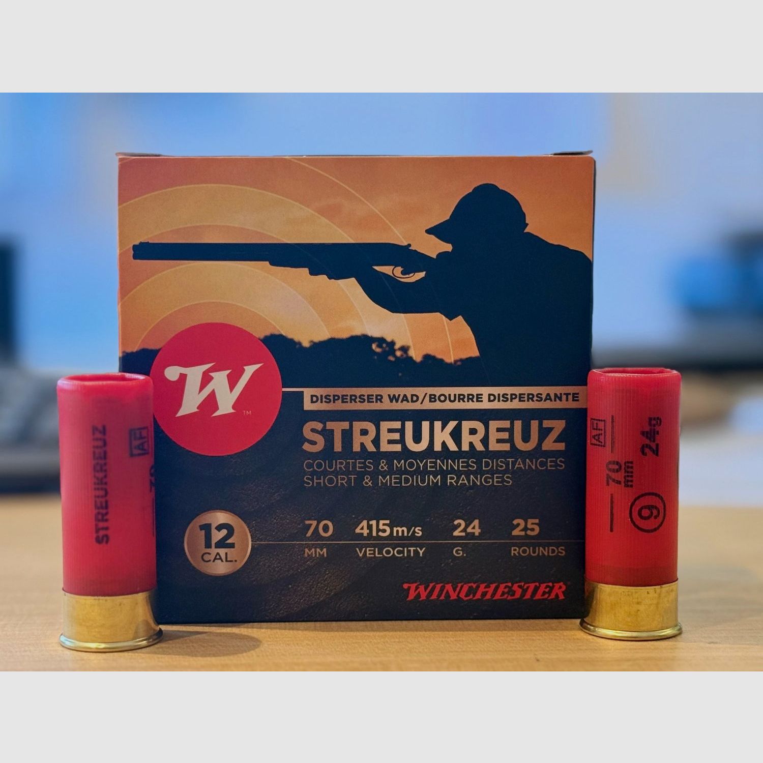 Winchester spread cross - 12/70 - 24g - No. 9 (2.0mm) - Lead spread