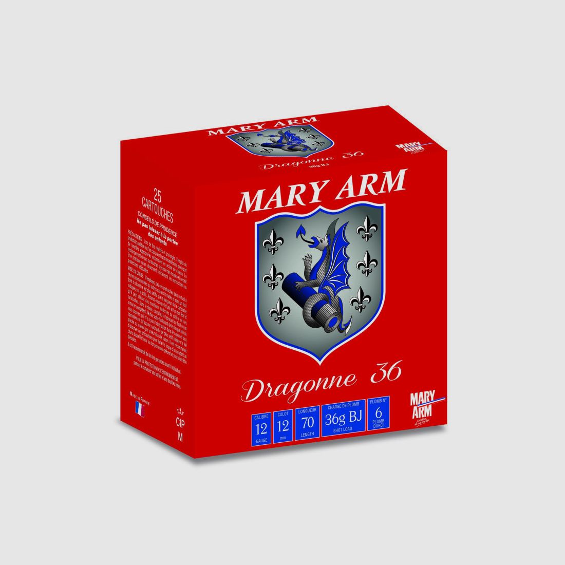 Pack mit 250 Patronen Mary Arm Dragonne Kal.12 36Gr - BJ - PB 6