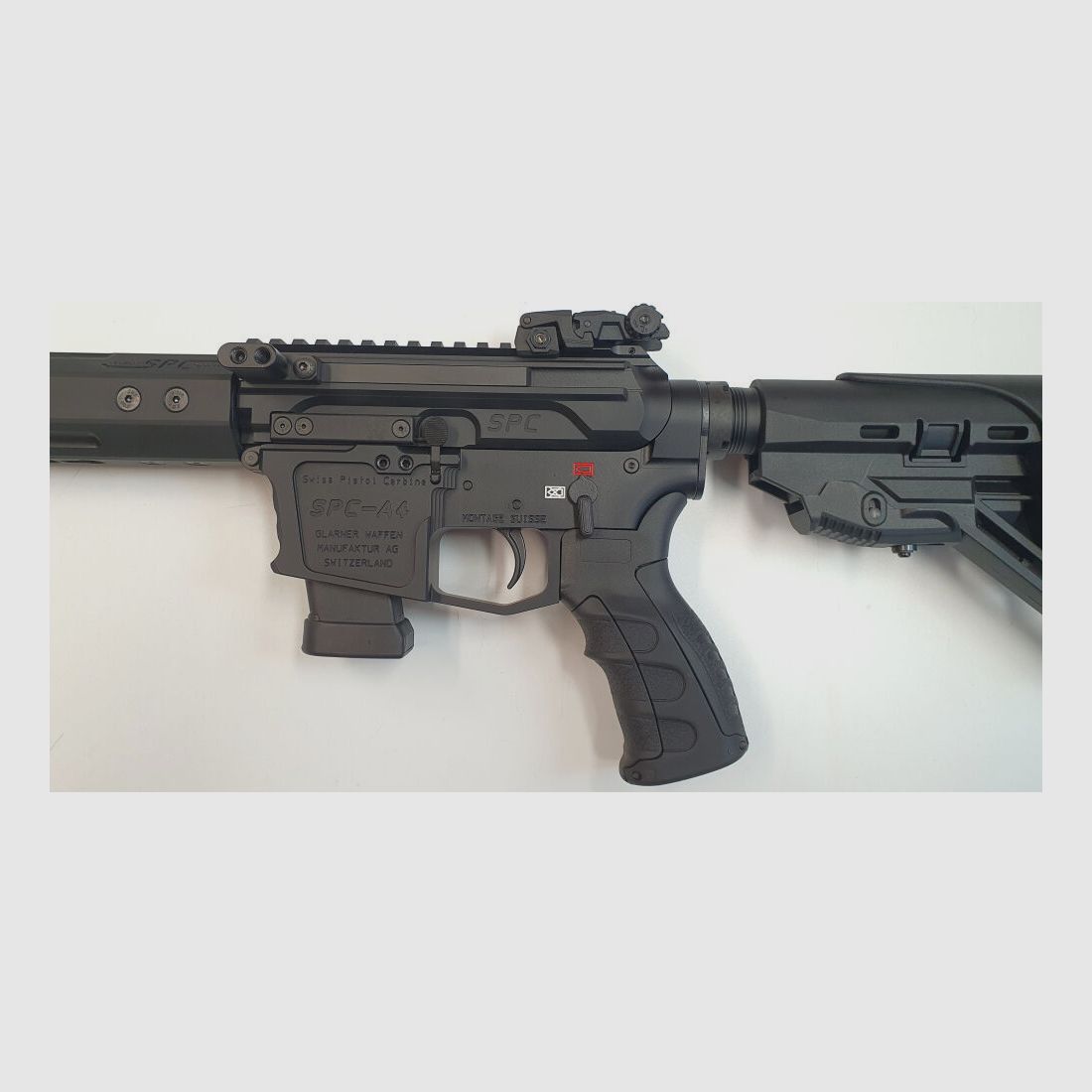 GWMH AG Semi-Automatisch Geweer GWMH SPC-SPORTER A4 10" (SWISS PISTOL CARBINE) ZWART Kal..45ACP AR15 Glock Magazine